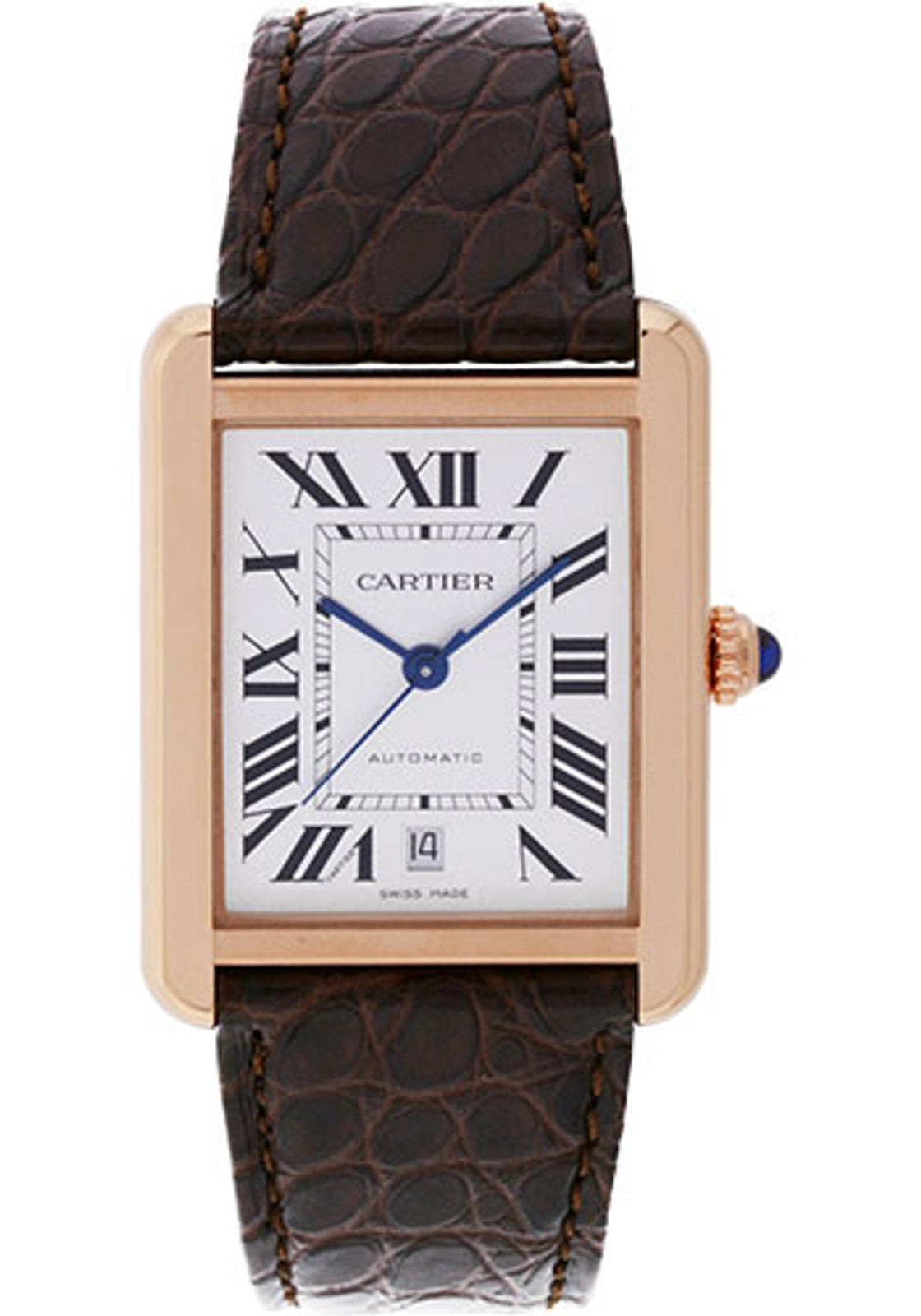 Cartier Tank Solo Extra Large Silver Dial on Leather Strap W5200026 2018